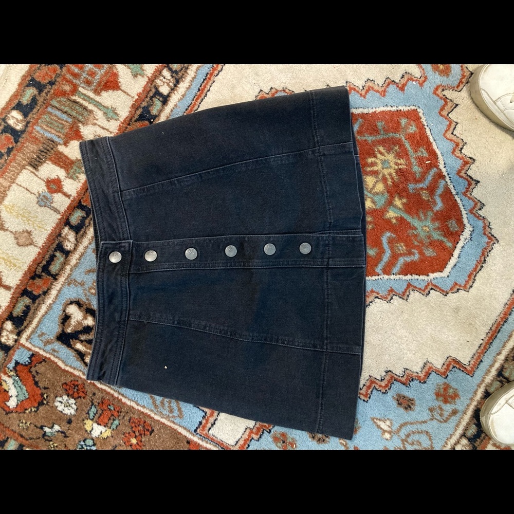 madewell black denim skirt